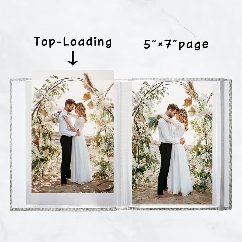 Cherrich Small Photo Album 5x7 Linen Picture Book, Each Mini 26-Page Album Holds 52 Photos, Art Presentation Folder for Postcards & Picture Storage - Image 4